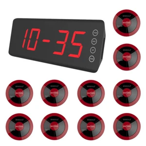 SINGCALL Wireless pager Calling System 1 fixed Receiver and 10 Pagers APE320 red - Picture 1 of 11