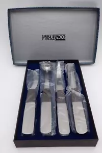 Set Bar Cucina Burnco Vintage 4 Pezzi Legno e Metallo MCM Acciaio Inox GIAPPONE - Foto 1 di 7