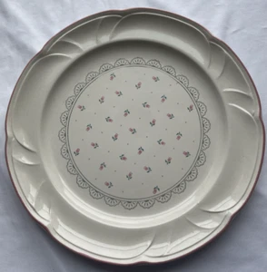 Speiseteller Victoriana Teller Keramik Geschirr rosa Blumen Rand 10 3/4" Durchmesser - Bild 1 von 10