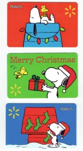 Walmart Gift Card - Christmas 2022 - LOT of 3 - Snoopy, Peanuts - No Value - Picture 1 of 2