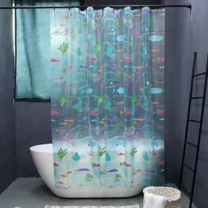 Underwater World Fish Shower Curtain, Ocean Tropical Fish Shower Curtains, Water - Picture 1 of 8