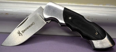 Browning модель 111D Швеции стали плоское лезвие замок назад черная ручка складной нож - Изображение 1 из 4