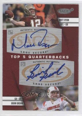 2008 SAGE Squared Dual Auto Matt Ryan Brian Brohm #A-8 Rookie Auto RC - Image 1 of 2