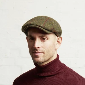 Cappellino piatto Harris tweed Failsworth uomo vintage lana verde casual taglia unica - Foto 1 di 5
