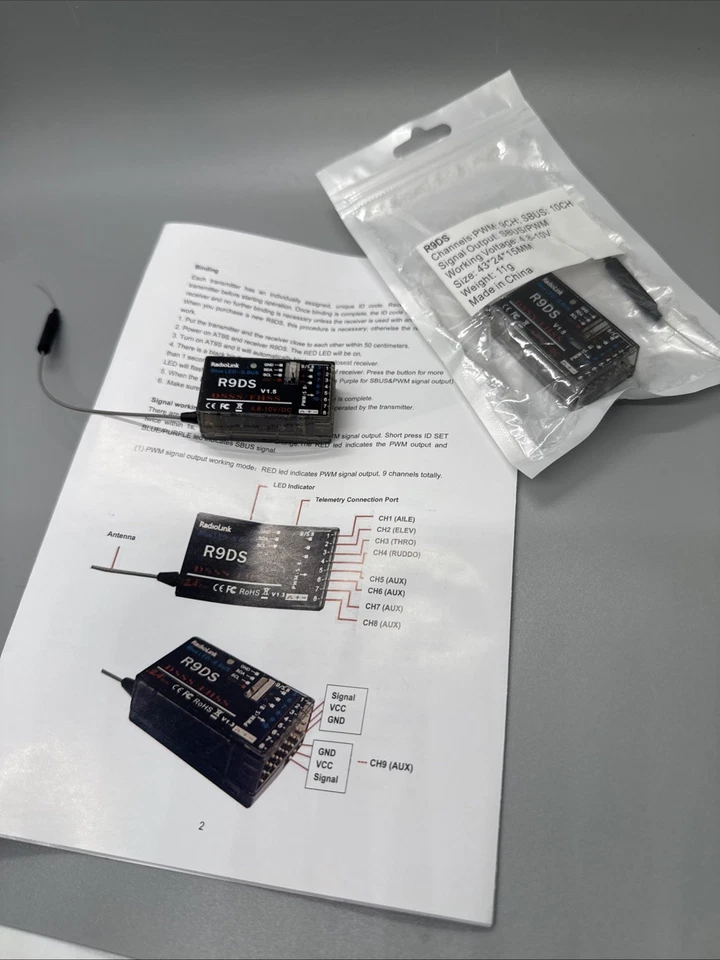 Radiolink R9DS 10 Channels 2.4GHz RC Receiver SBUS/PWM Long Range Control for