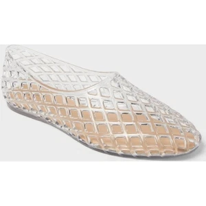 A New Day Clear Jelly Flats Modern Cage Design Slip On Shoes Size 9.5 NWT - Picture 1 of 9