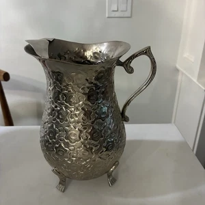 Metall Deko Krug mit Blumen Gravur  - Bild 1 von 6