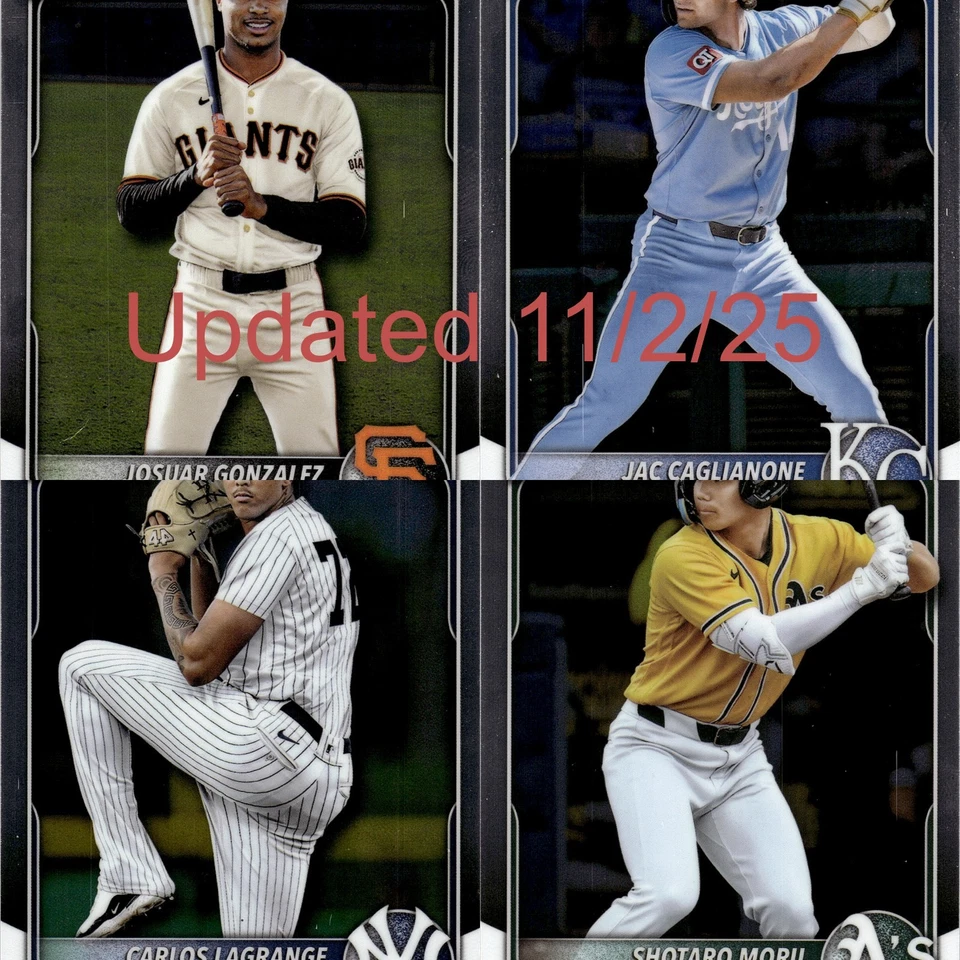 2025 Bowman Chrome Prospects BP153-BP252 You Pick Complete Your Set Update 10/28 - Image 1 of 1