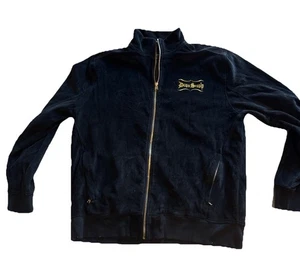 Dogg Supply by Snoop Dogg Herren L Velour Full Zip Jacke schwarz Streetwear Y2K - Bild 1 von 4