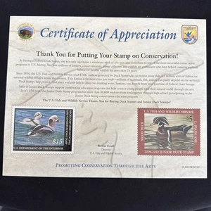 RW76 & JDS17 Fed / Jun Duck Stamp Appreciation Card. No Stamps. - Picture 1 of 2