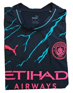Puma Manchester City Men's Etihad Airways Soccer Jersey Pullover Shirt Sz XS - Picture 1 of 4