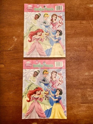 Two Sealed, Mint, 2010 Disney Princess Holiday 12-Piece Tiling Puzzle, Ages 3+ - Image 1 of 4