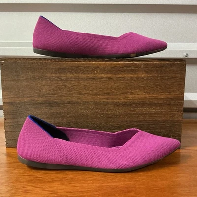 Rothy's Mujer Fucsia Tejido Punta Sin Cordones Ballet Plano Talla 9.5 Foto 1 de 4