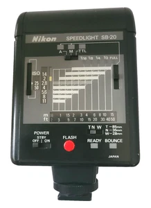 Nikon Speedlight SB-20 flash attacco a slitta ottimo - Foto 1 di 6