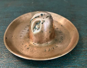 VTG. 1933-1956 COVERED WAGON CAFE COPPER COWBOY HAT ASHTRAY MINNEAPOLIS MINN. - Picture 1 of 9
