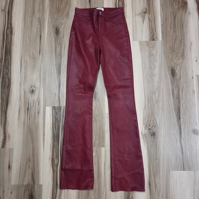 Lagence Jeans Womens 25x33 Selma Sleek Baby Bootcut High Rise Red Coated - Image 1 of 4