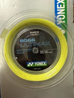 New Yonex BG66 Ultimax BG66UM-2 200M Reel String Yellow - Image 1 of 4