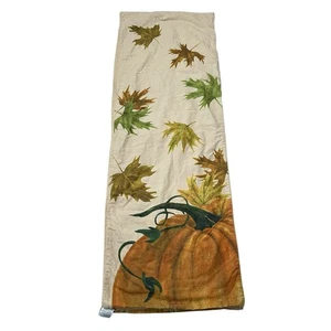Pottery Barn Pumpkin Linen Cotton Table Runner 18x108 Thanksgiving Fall Autumn - Picture 1 of 4