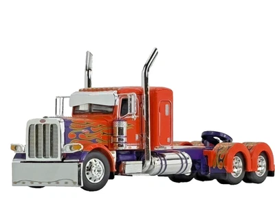 1/64 DCP ORANGE/PURPLE PETERBILT 389 W/ 36" SLEEPER - Image 1 of 4