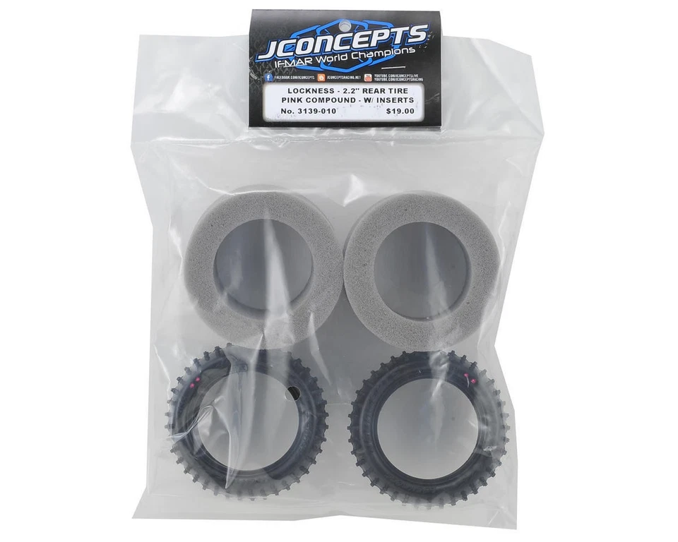 JConcepts Lockness 2.2 Rear Tyre Pink Compound w/ Inserts New 3139-010 - Image 1 of 1