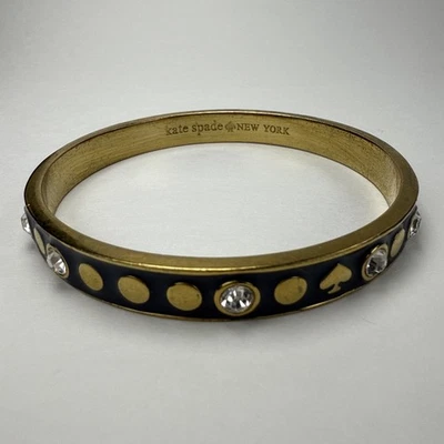 Brazalete Brazalete Kate Spade NY Spot The Spade Esmalte Negro y Dorado con Bisagras Foto 1 de 4