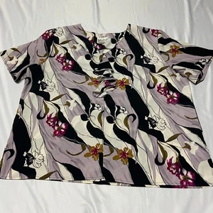 Maggie Sweet Top Volantes Cuello en V Floral Noche Nube Manga Corta 1X Usado en Excelente Condición - Imagen 1 de 7