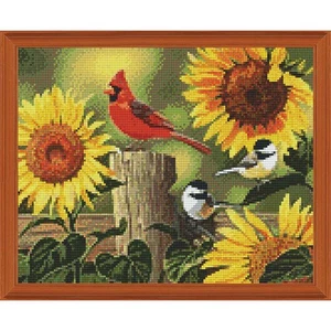 PixelHobby Sunflowers & Songbirds Kit & Frame Mosaic Art Kit - Picture 1 of 1