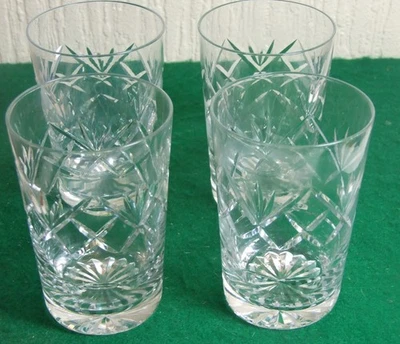 Four Tudor Crystal Whiskey Tumblers 9.5cm 160ml Signed - Image 1 of 2