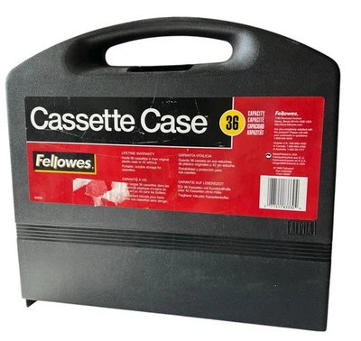 Fellowes Plastic Cassette Tape Carrying Case Holds 36 Clamshell Style Handle - Image 1 of 4
