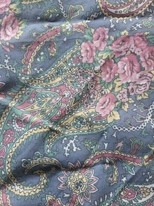 Vintage Bandana Paisley Roses Floral RN 14193 Made In USA Pink Blue Approx 20"  - Picture 1 of 8