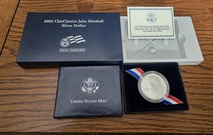 2005 Chief Justice John Marshall 90% Silver Dollar $1 UNC US MINT - Picture 1 of 3