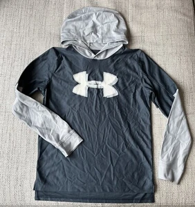 Under Armour Juvenil Niño Sudadera con Capucha Suéter Suelto Heatgear Gris Logo Talla Y XL - Imagen 1 de 5