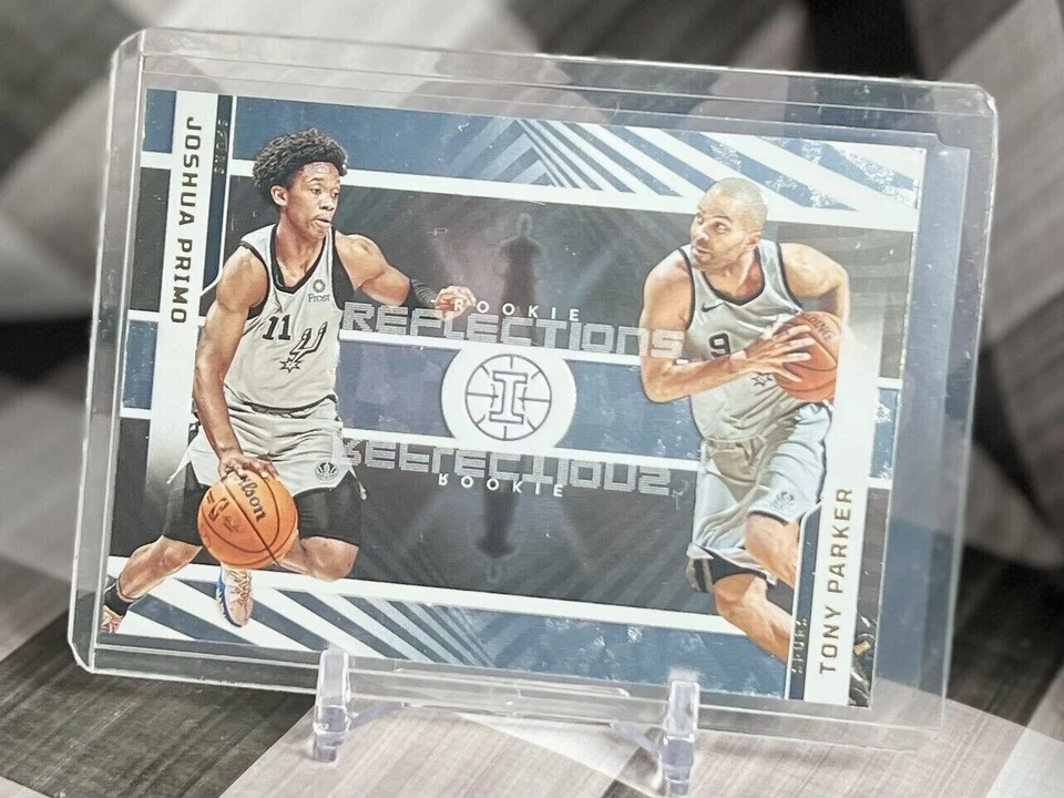 Joshua Primo & Tony Parker 2021-22 Panini ILLUSIONS Rookie Reflections #19 Spurs - Image 1 of 2