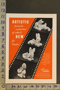 1954 TOY AD HOLIDAY EASTER STUFFED ANIMAL DUCK BUNNY ARTISTIC PHILADELPHIATD49 - Picture 1 of 1