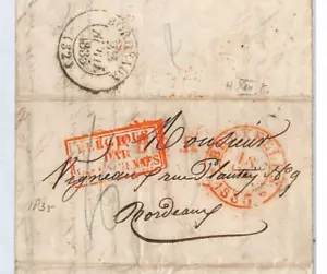 BELGIUM-FRANCE Cover Brussels 1835 Bordeaux EL Entire Letter {samwells}YQ75 - Picture 1 of 12