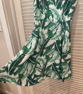 Old Navy Sun Dress Small Womens Palm Print Green Cami Beach Vacation Cruise - Picture 1 of 9