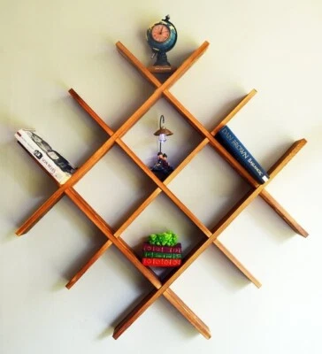 Estante de pared decorativo múltiple de madera 86 cm, decoración del hogar Foto 1 de 4