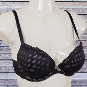 Xhilaration Women's Bra 36B Black Lace Push-up Racerback Front Clasp Adjustable - Picture 1 of 7