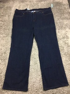 Classic Elements Bootcut Jeans Woman Size 24W Blue Dark Wash Denim - Picture 1 of 15