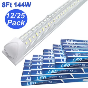 12/25 Pack 144W 8Ft Led Shop Light Fixture T8 Linkable 8 FT Led Tube Light 6500K - Picture 1 of 14