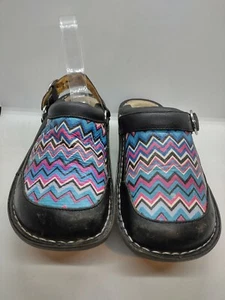 Alegria ~ Shoes Mule Wedge Women Sz 6 - 37 Seville South Western Zig Zag Rainbow - Picture 1 of 7