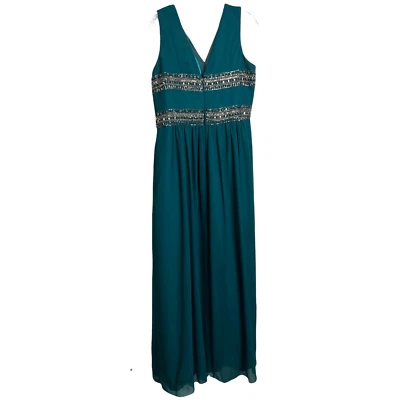 JS Collections Women's Gown Dress Sleeveless V-Neck Prom Gala Bridal Sequins 16  - Image 1 of 4