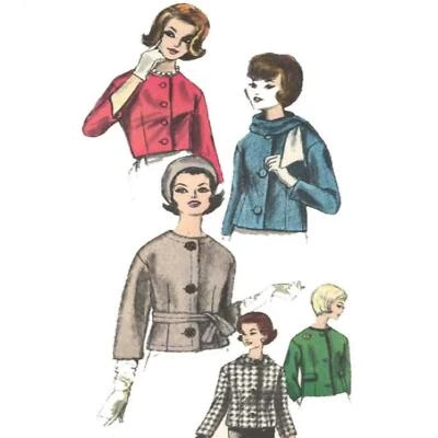 Vintage 1960s Pattern, Women's Jackets, Semi-Fitted - Bust=36” (91.4cm) - Image 1 of 2
