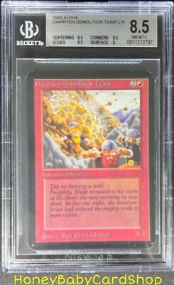 MTG Limited Edition Alpha 1993 Dwarven Demolition Team BGS 8.5Q+ (BQuad+) NM/MT+ - Image 1 of 4