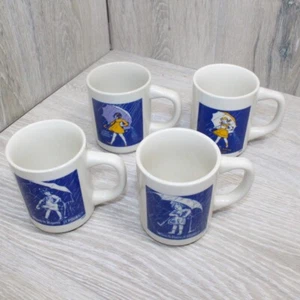 (4) Vintage Morton Salt Girl 1914, 1921, 1956, & 1968 Logos Coffee Mug Tea Cup - Picture 1 of 21