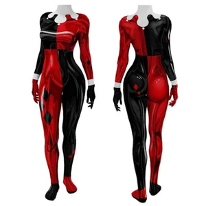 Suicide Squad Harley Quinn Jumpsuit Carnival Bodysuit Halloween Cosplay Costume - Picture 1 of 6
