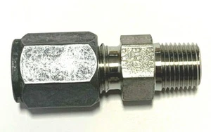 Male Connector 1/4 in Tube Size, 1/8 in Pipe Size Pipe Fitting 4 FBU-SS, 1DCP3 - Picture 1 of 1