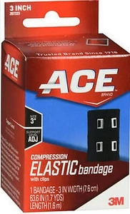 ACE Bandage with Clips, 3" BLACK - Picture 1 of 1