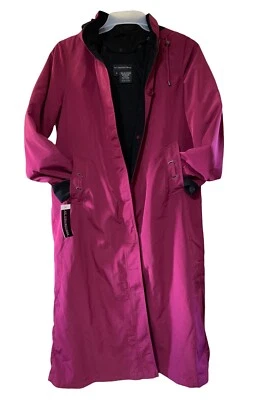 Long Trench Coat Women’s Size Small Purple BlackBerry Black  By KC Collections - Image 1 of 4