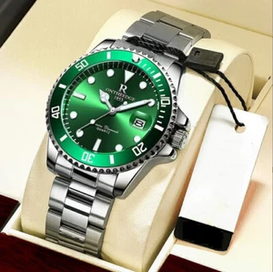 Men Fashion Watch Stainless Steel Date Waterproof Sport Quartz Wristwatches - Picture 1 of 17